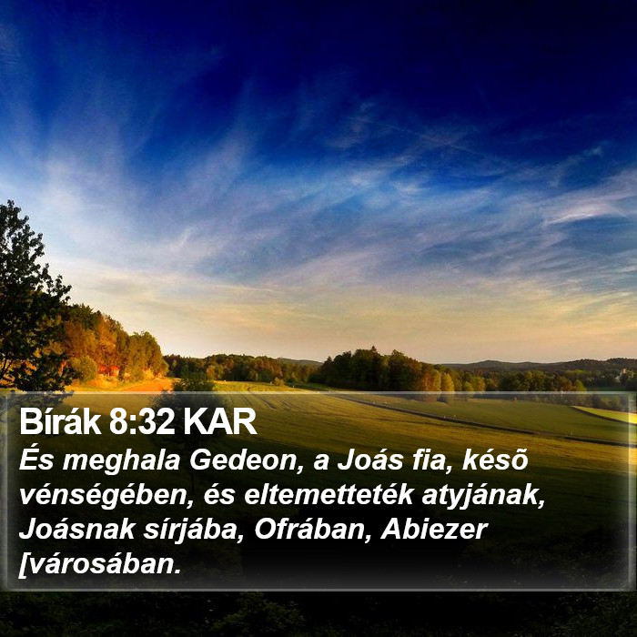 Bírák 8:32 KAR Bible Study