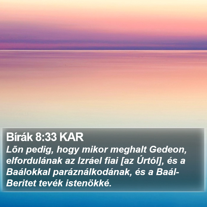 Bírák 8:33 KAR Bible Study