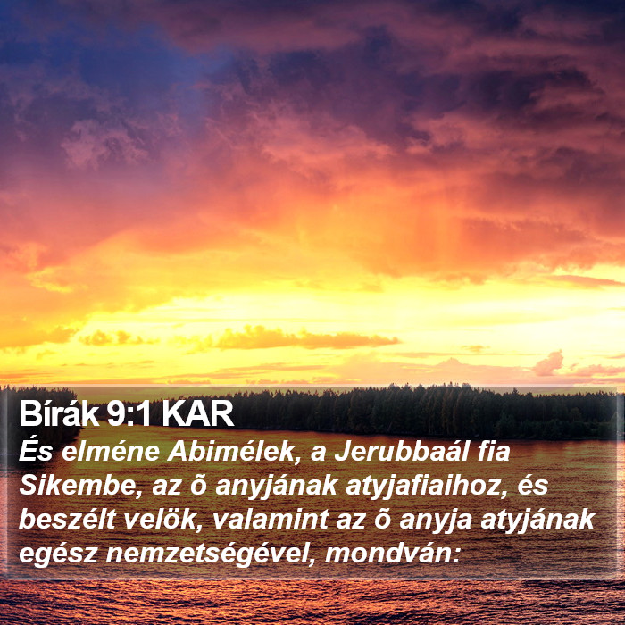 Bírák 9:1 KAR Bible Study