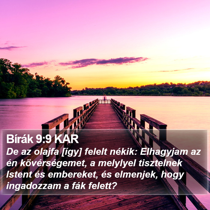 Bírák 9:9 KAR Bible Study