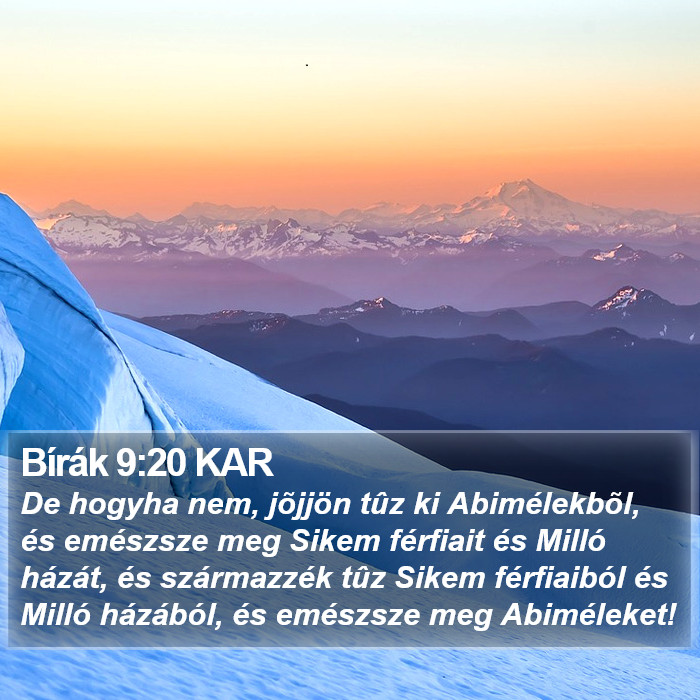 Bírák 9:20 KAR Bible Study