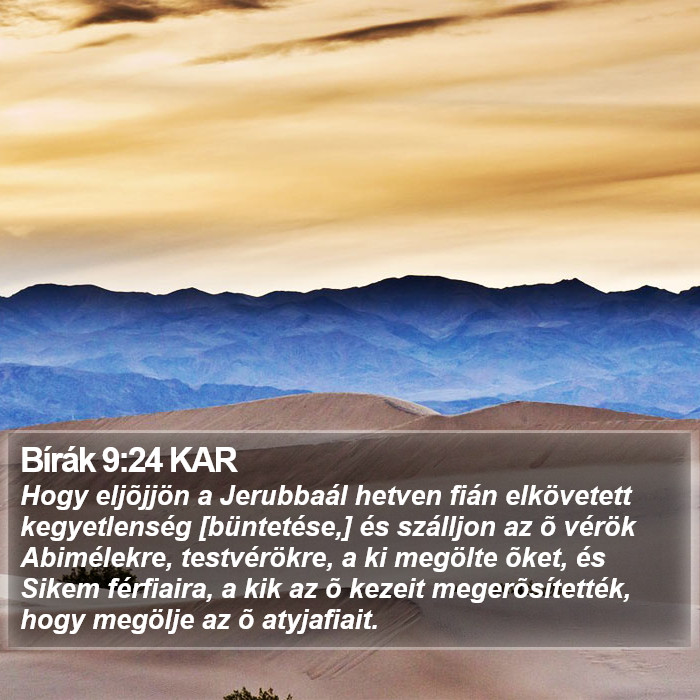 Bírák 9:24 KAR Bible Study