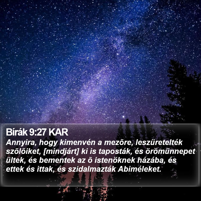 Bírák 9:27 KAR Bible Study