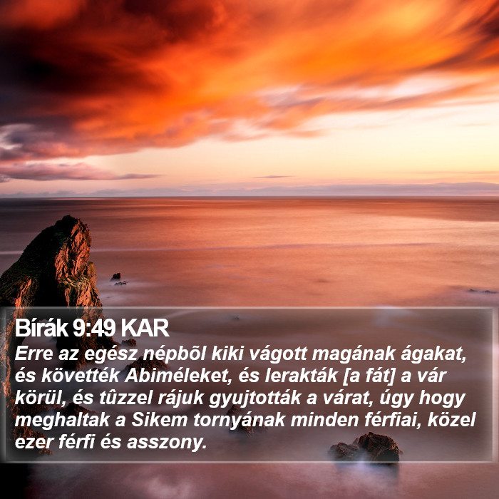 Bírák 9:49 KAR Bible Study