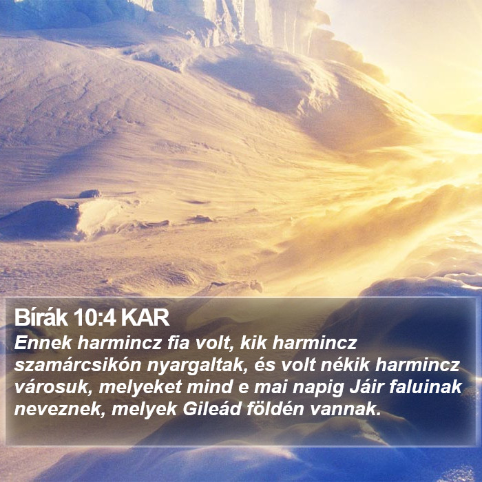 Bírák 10:4 KAR Bible Study