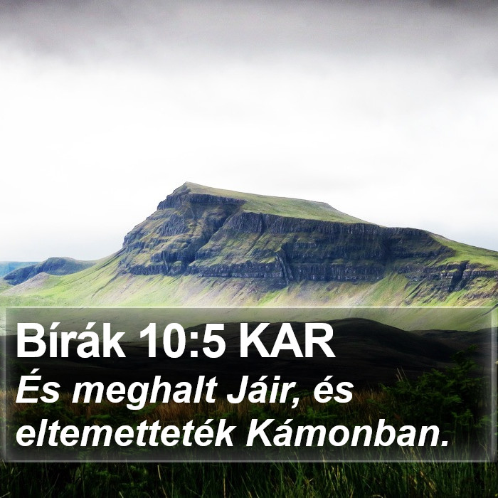 Bírák 10:5 KAR Bible Study