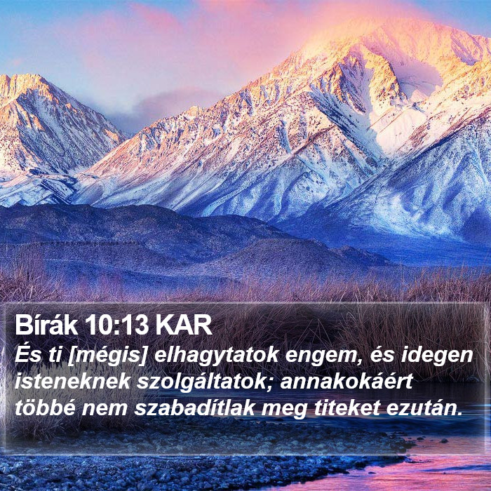 Bírák 10:13 KAR Bible Study