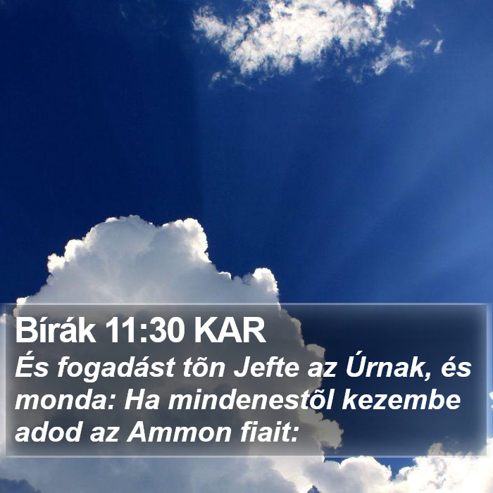 Bírák 11:30 KAR Bible Study