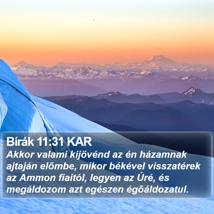 Bírák 11:31 KAR Bible Study