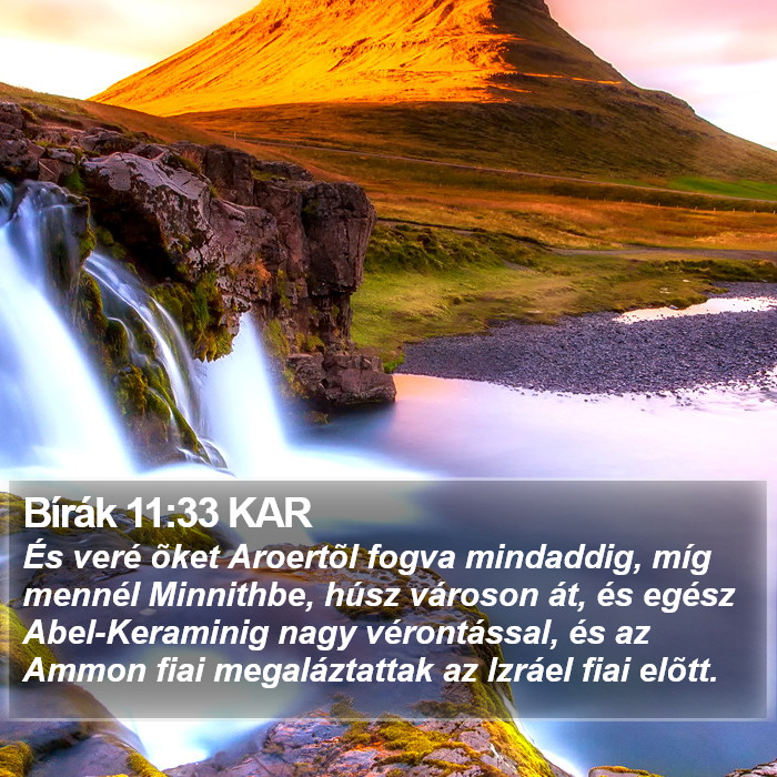 Bírák 11:33 KAR Bible Study