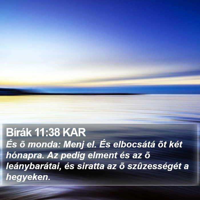 Bírák 11:38 KAR Bible Study