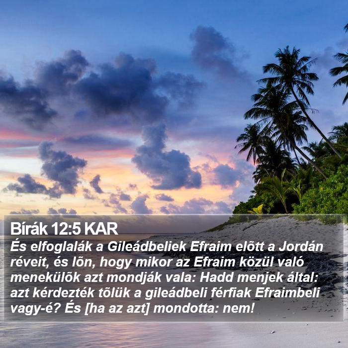 Bírák 12:5 KAR Bible Study