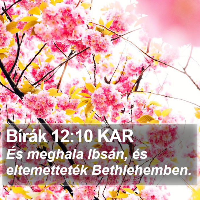 Bírák 12:10 KAR Bible Study