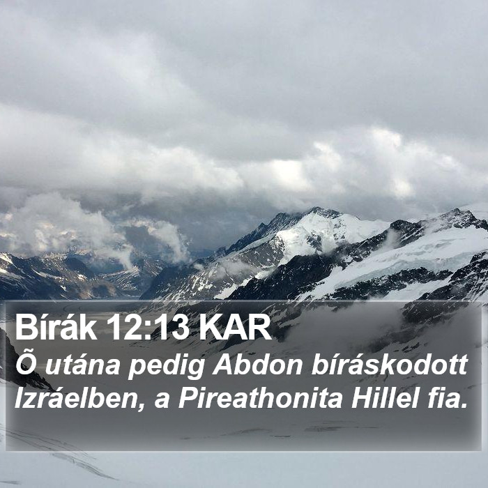 Bírák 12:13 KAR Bible Study