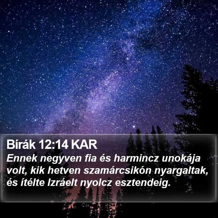 Bírák 12:14 KAR Bible Study