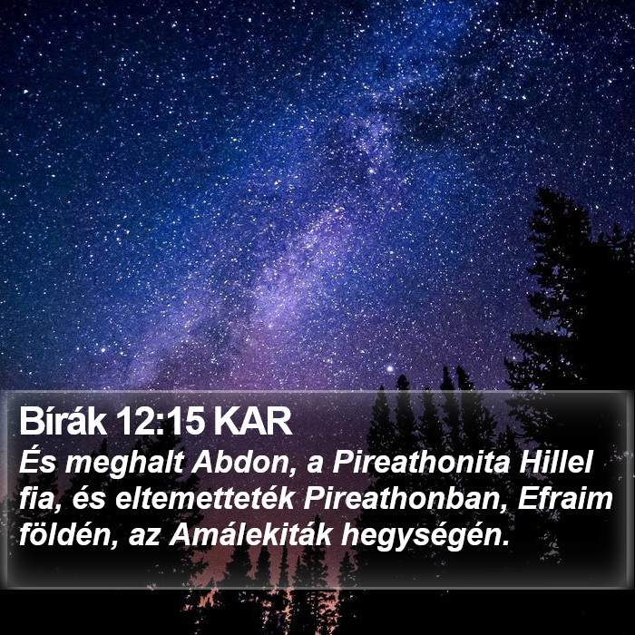 Bírák 12:15 KAR Bible Study