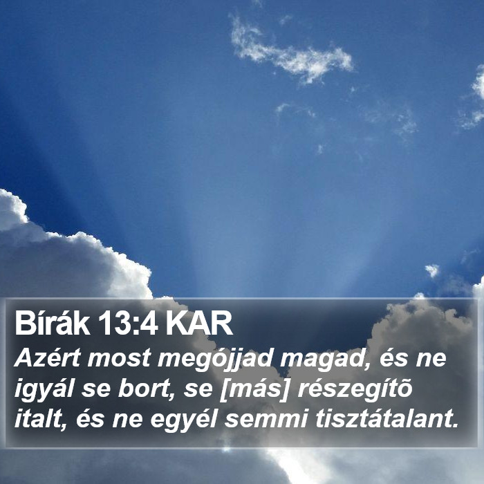 Bírák 13:4 KAR Bible Study