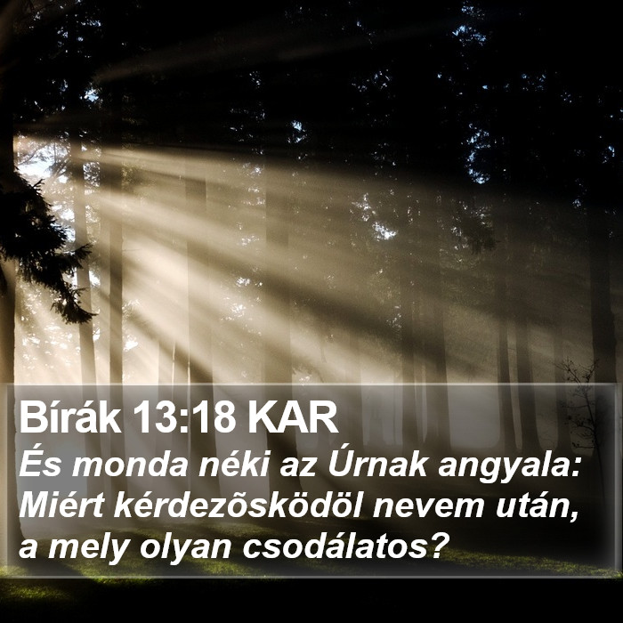 Bírák 13:18 KAR Bible Study