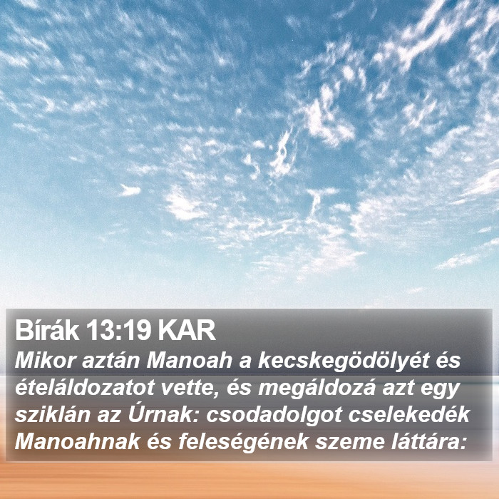 Bírák 13:19 KAR Bible Study