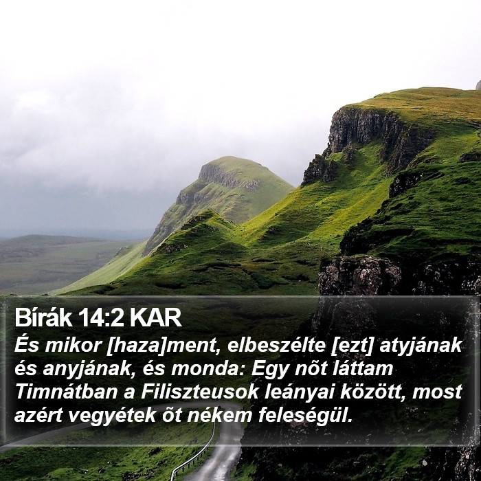 Bírák 14:2 KAR Bible Study