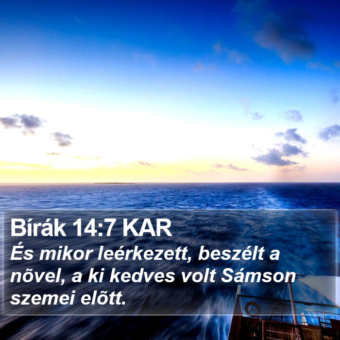 Bírák 14:7 KAR Bible Study