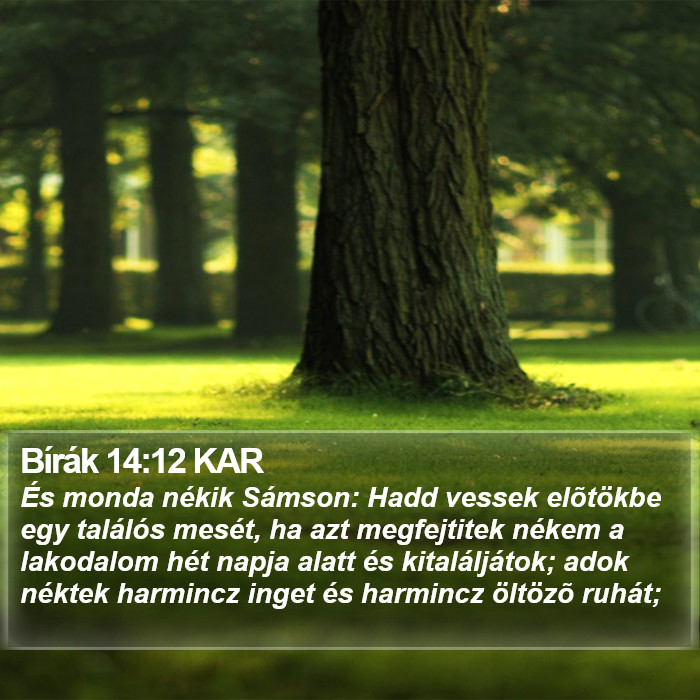 Bírák 14:12 KAR Bible Study