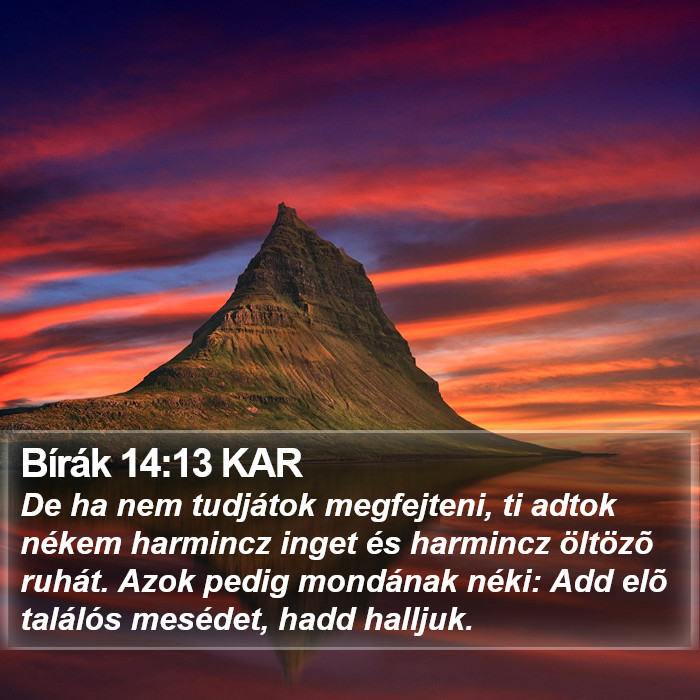 Bírák 14:13 KAR Bible Study