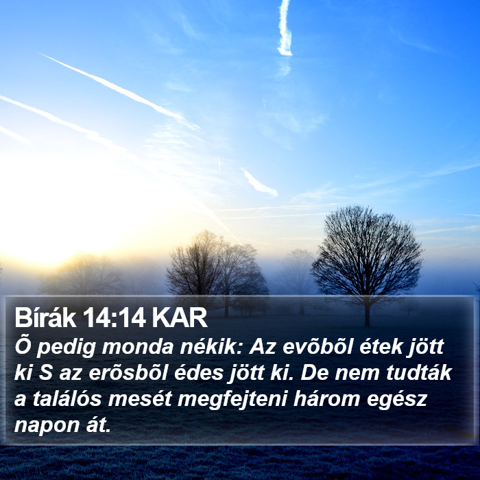 Bírák 14:14 KAR Bible Study