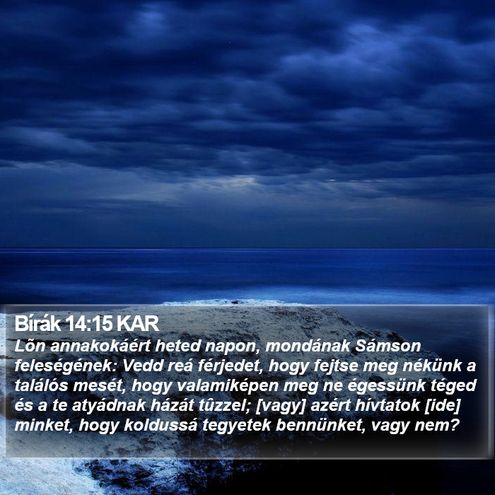 Bírák 14:15 KAR Bible Study