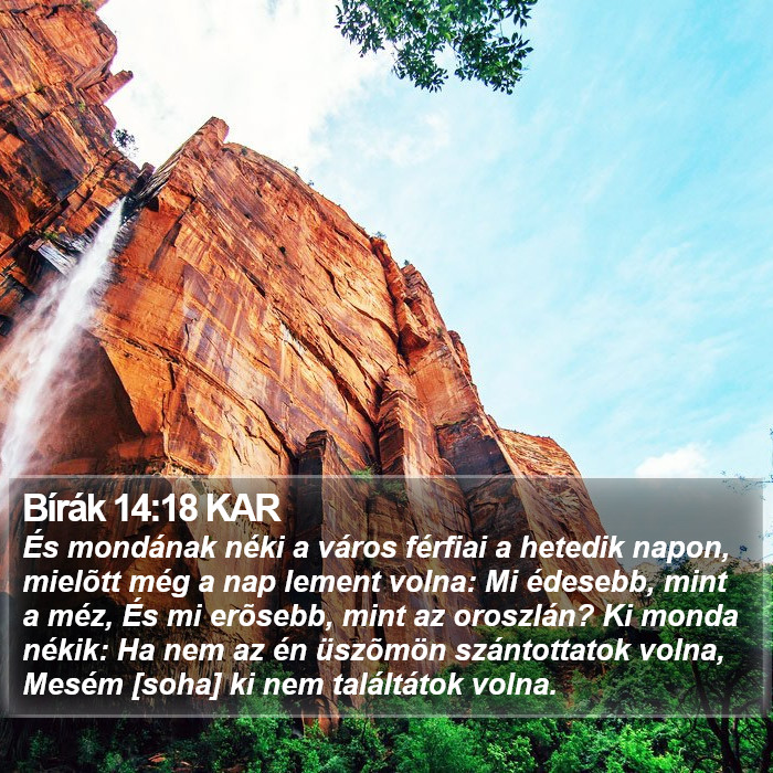 Bírák 14:18 KAR Bible Study