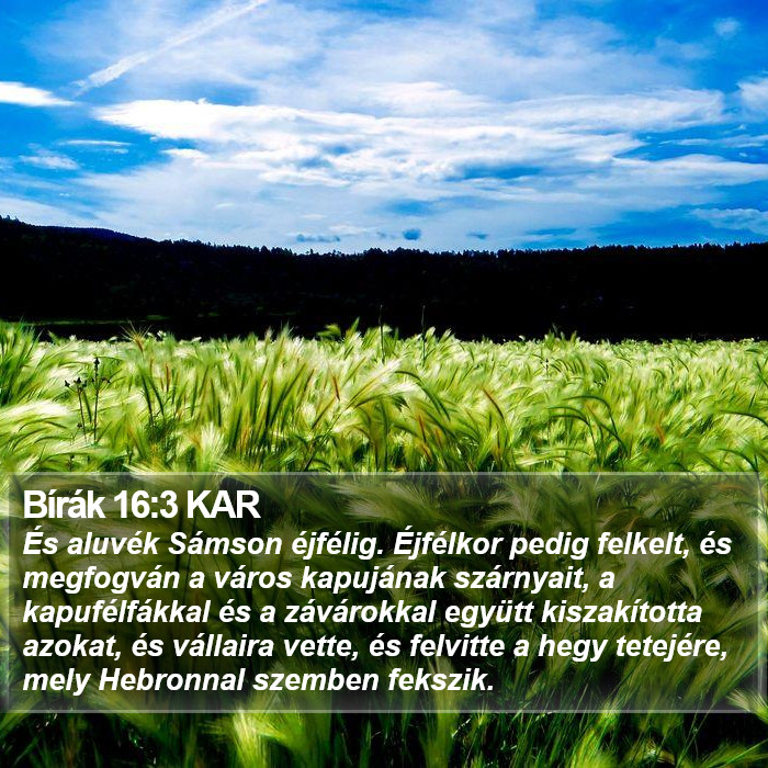 Bírák 16:3 KAR Bible Study