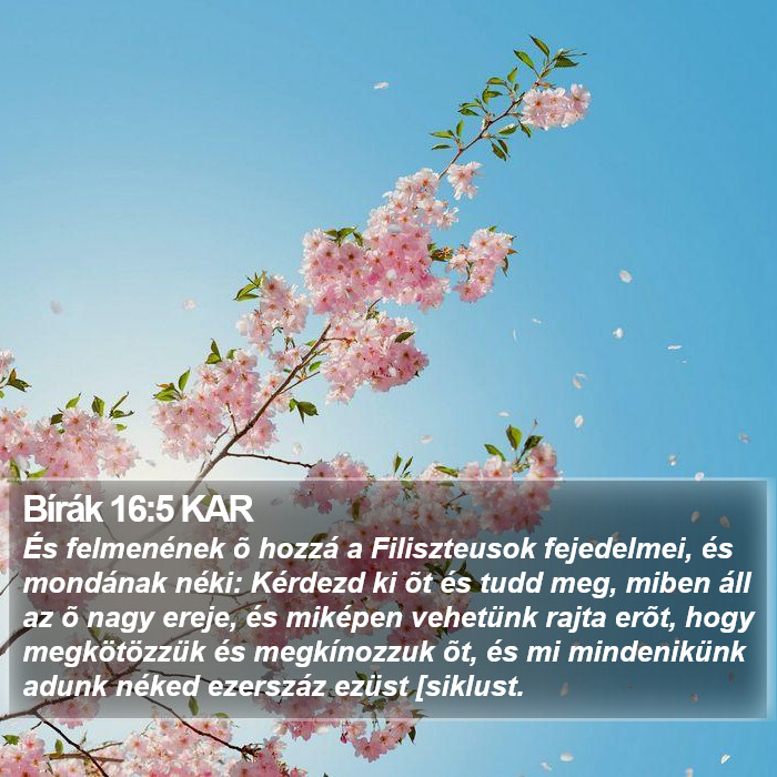 Bírák 16:5 KAR Bible Study