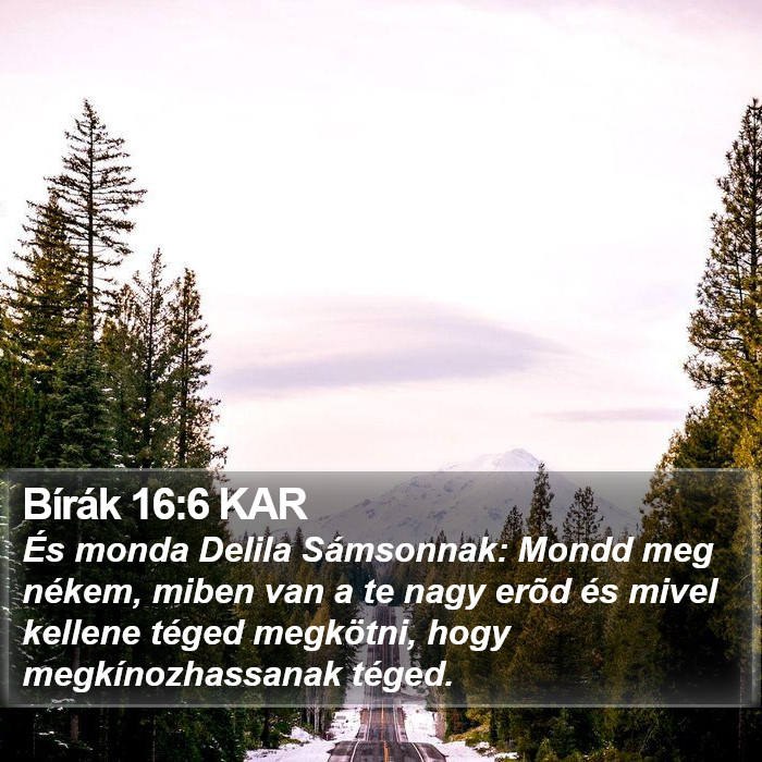 Bírák 16:6 KAR Bible Study