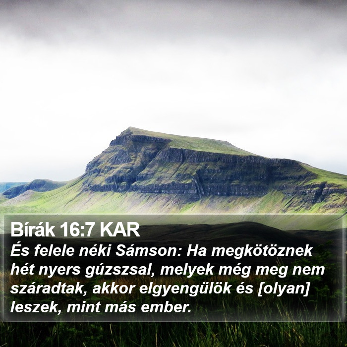 Bírák 16:7 KAR Bible Study