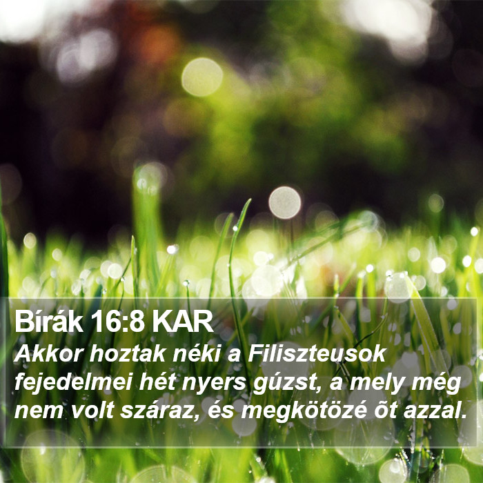 Bírák 16:8 KAR Bible Study