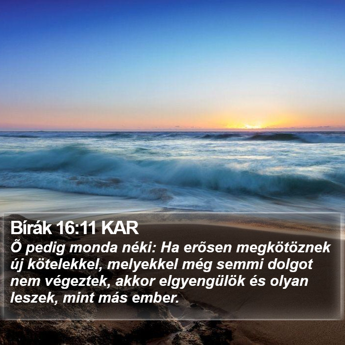 Bírák 16:11 KAR Bible Study