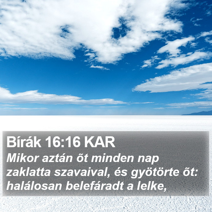 Bírák 16:16 KAR Bible Study