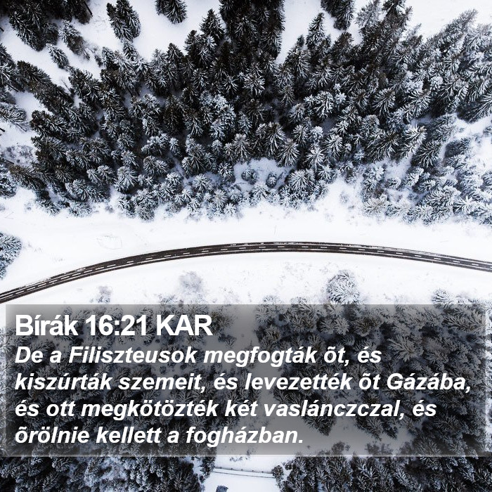 Bírák 16:21 KAR Bible Study