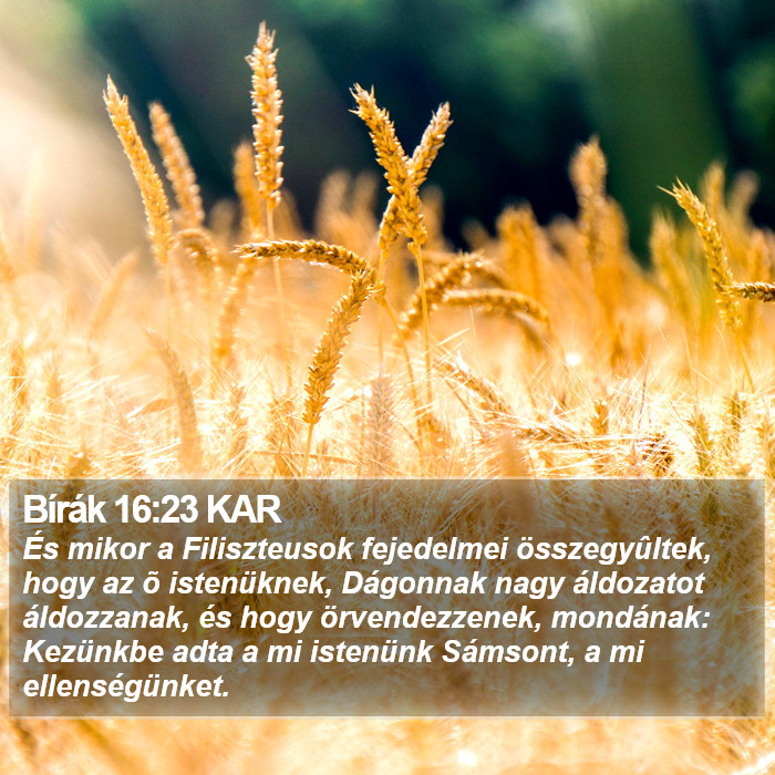 Bírák 16:23 KAR Bible Study