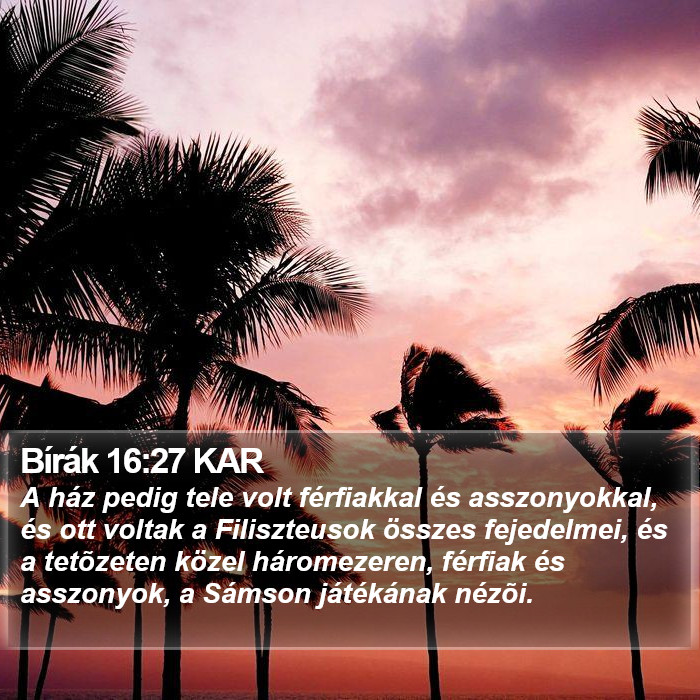 Bírák 16:27 KAR Bible Study