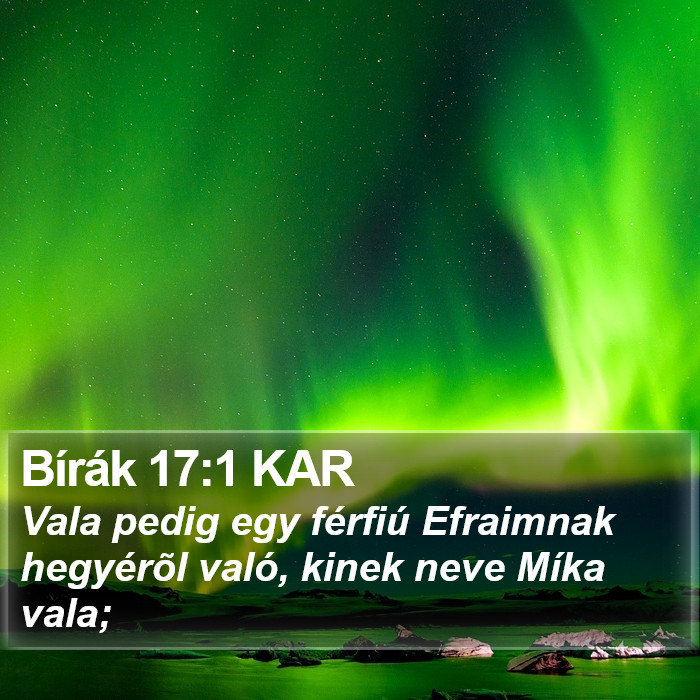 Bírák 17:1 KAR Bible Study