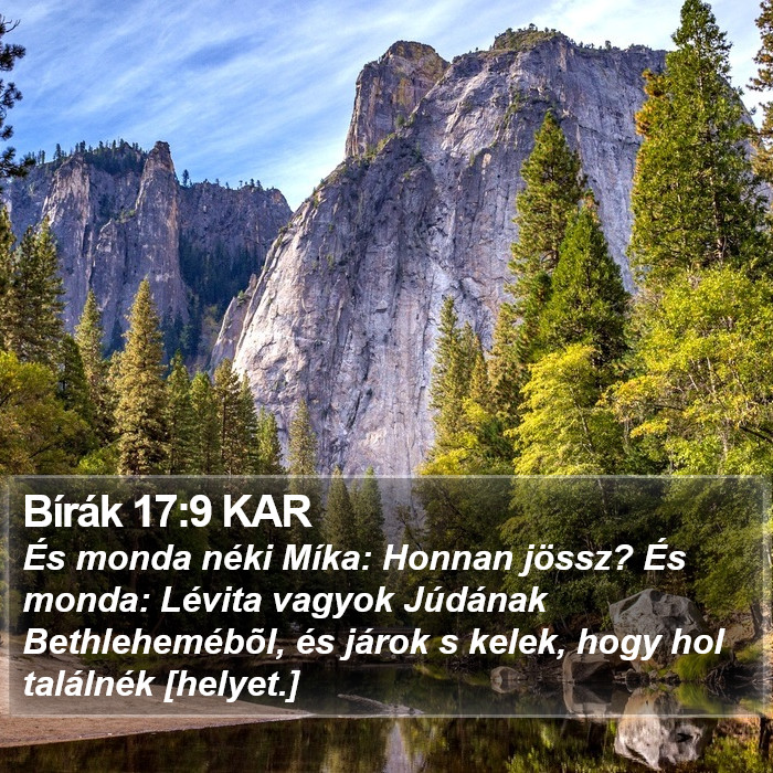 Bírák 17:9 KAR Bible Study