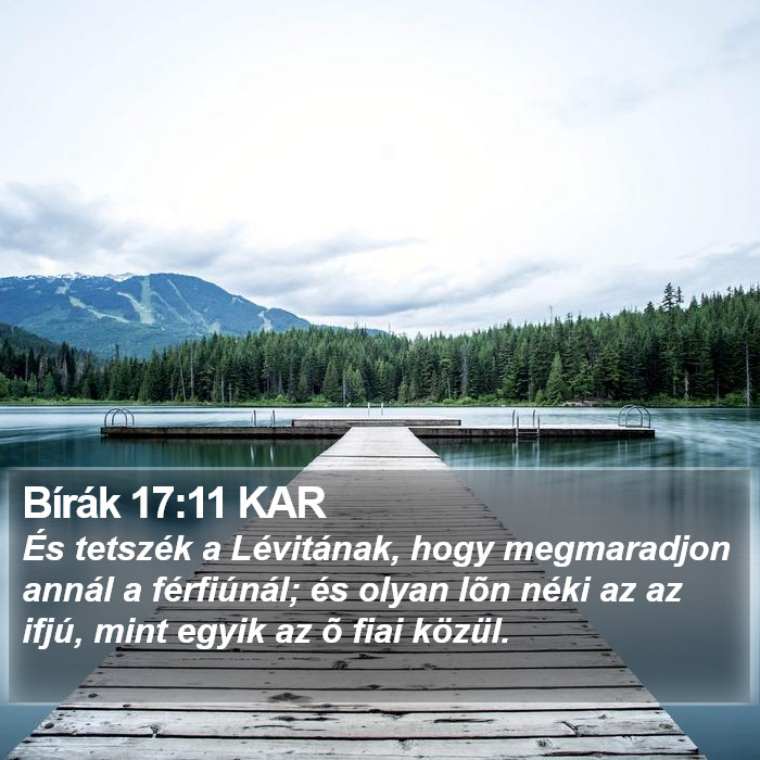 Bírák 17:11 KAR Bible Study