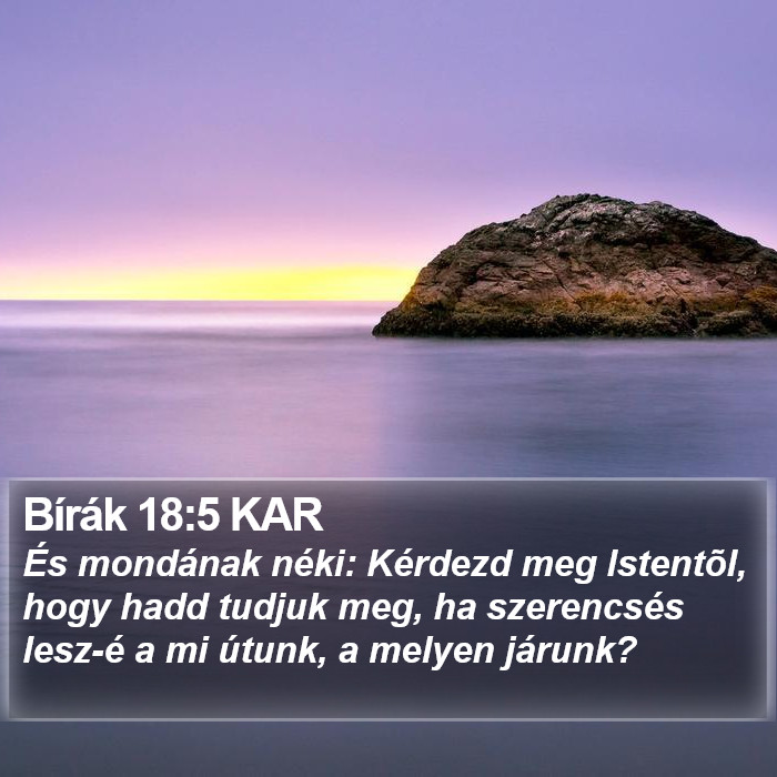 Bírák 18:5 KAR Bible Study