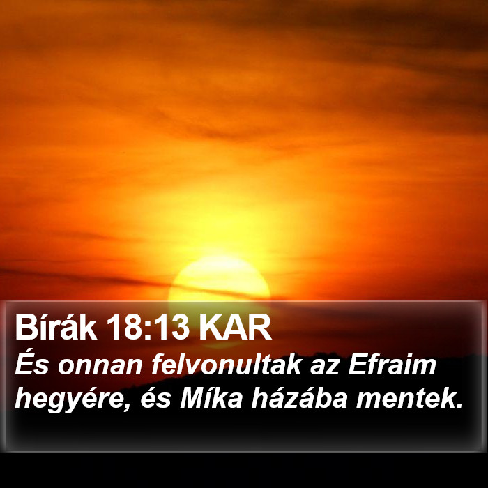 Bírák 18:13 KAR Bible Study