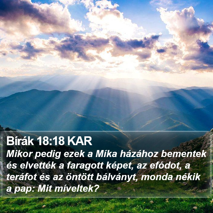 Bírák 18:18 KAR Bible Study