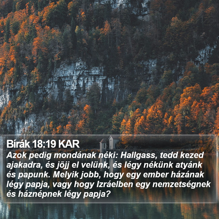 Bírák 18:19 KAR Bible Study