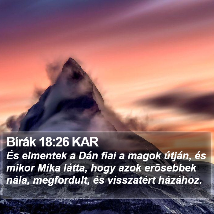 Bírák 18:26 KAR Bible Study