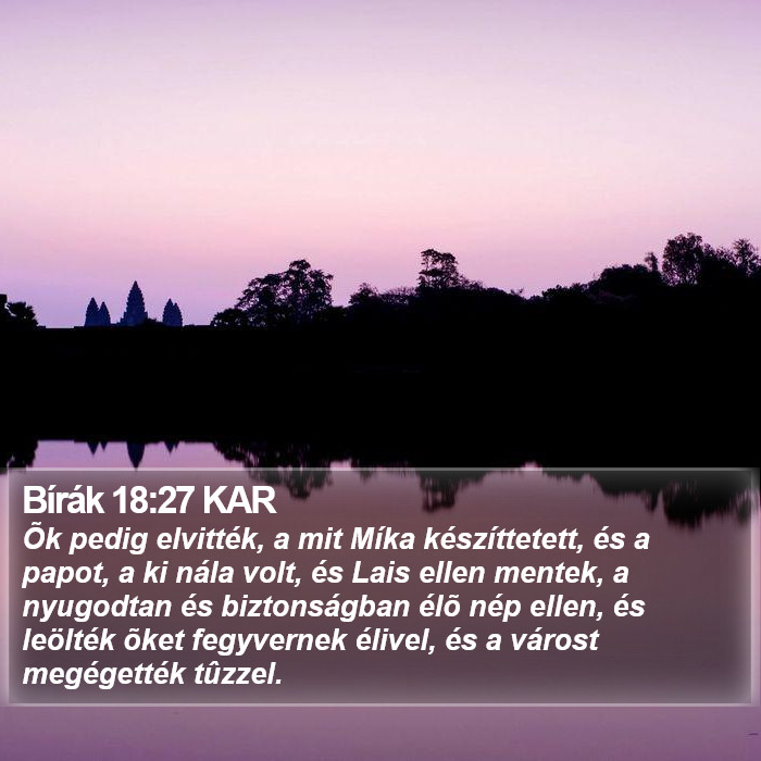 Bírák 18:27 KAR Bible Study