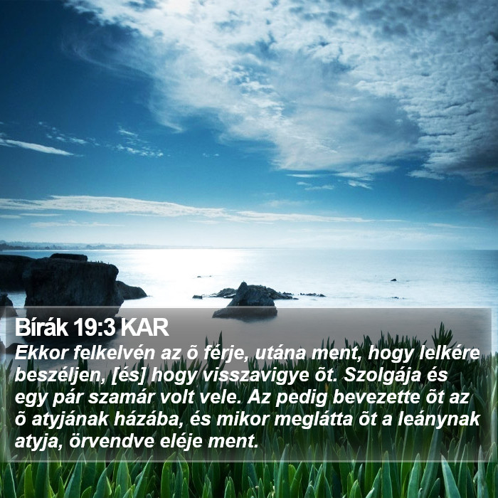 Bírák 19:3 KAR Bible Study